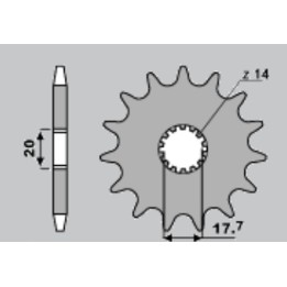 CHT zębatka przednia 440 13 yamaha yz 125 87-04 (564-13) (JTF564.13)