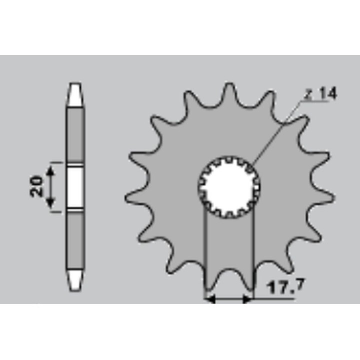 CHT zębatka przednia 440 13 yamaha yz 125 87-04 (564-13) (JTF564.13)
