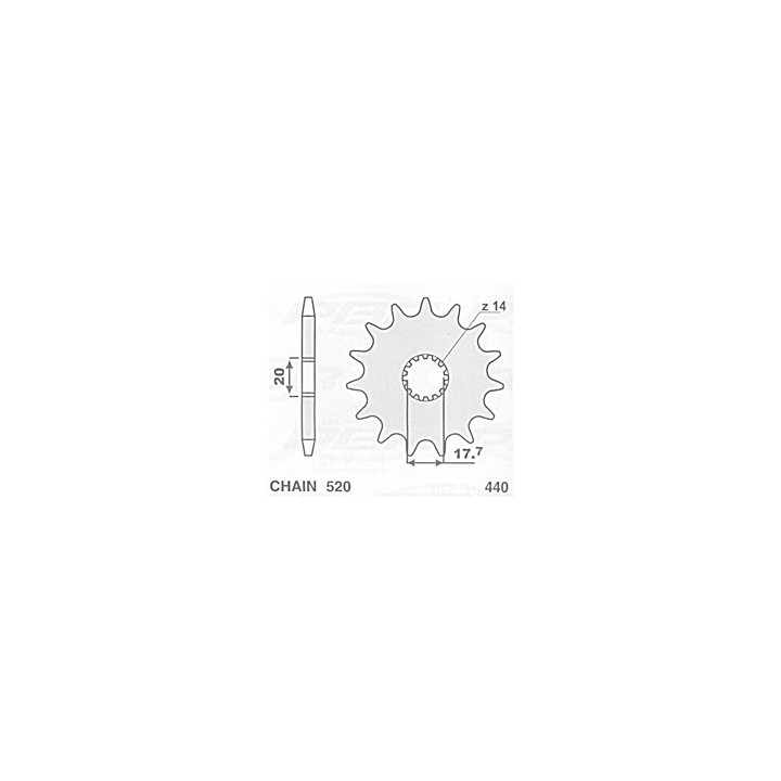 CHT zębatka przednia 440 14 (A4250564140) yamaha yz 125 '87-'04