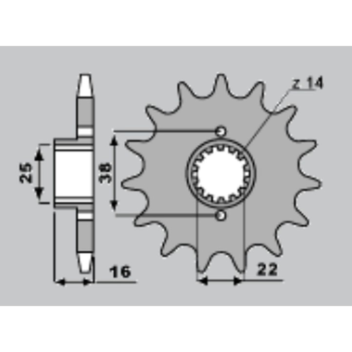 PBR zębatka przednia 490 14 18NC (łańc. 520) (made in italy)