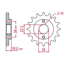 GROSSKOPF zębatka przednia 490 14 ducati monster/multistrada/scrambler 400/600/620/695/750/797/800/851/888/900/906/916 (-1) (JT…