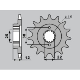 CHT zębatka przednia 495 15 ducati 750 paso 87-90 (495-15)