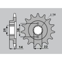 CHT zębatka przednia 497 15 cagiva elefant 750/900 (4012-15)