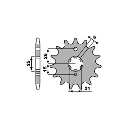 PBR zębatka przednia 509 15 18NC kz 400/440 74-85 (JTF509.15) (łańc. 530) (made in italy)
