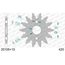 AFAM 2026/04 zębatka przednia 332 15 honda cr 80/85 '86-'07 (JTF1256.15) (łańc. 420)