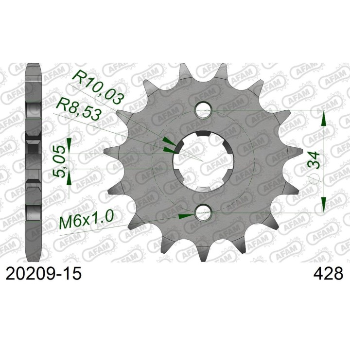 AFAM 2026/04 zębatka przednia 2037 15 honda cbr 125 '04-'17, xlr 125 '98-'01, cb 125F '15-'16 (JTF1264.15) (łańc. 428)