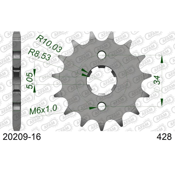 AFAM 2026/04 zębatka przednia 2037 16 honda cbr 125, cbf 125 '09-'14 (JTF1264.16) (łańc. 428)