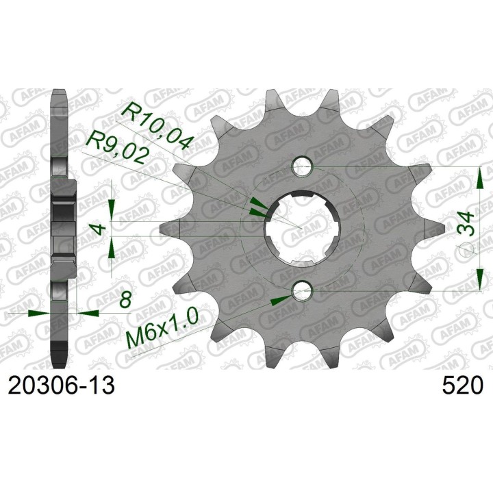 AFAM 2026/04 zębatka przednia 267 13 honda crf 230L '08-'10, xl 250R '84-'97 (JTF287.13) (łańc. 520)