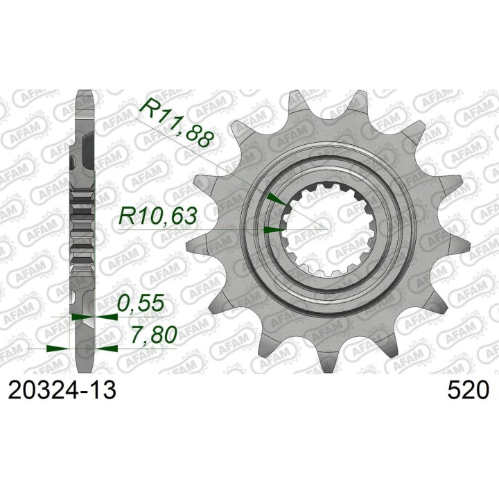 AFAM 2026/04 zębatka przednia 2320 13 honda crf 250R '18-'23 (JTF1344.13) (łańc. 520)