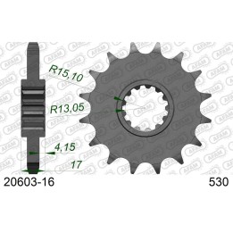 AFAM 2026/04 zębatka przednia 347 16 z gumą honda cbr 1000RR '04-'16, cbf 1000, cbr 900/929/954 (JTF333.16RB) (łańc. 530)