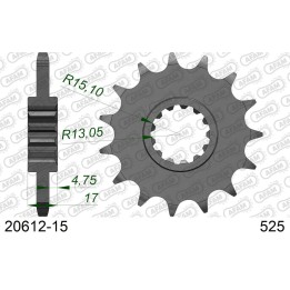 AFAM 2026/04 zębatka przednia 2068 15 honda cbr 600F '99-'12, cbr 650F '14-'18 (JTF1370.15) (łańc. 525)
