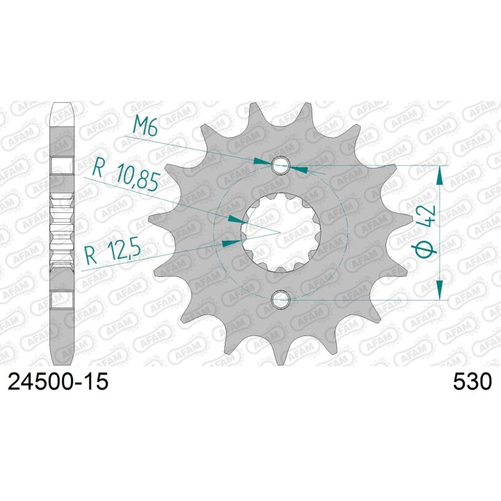 AFAM 2026/04 zębatka przednia 513 15 suzuki gsf bandit 600/650/1200/1250, GSXR750 88-06 (JTF513.15) (łańc. 530)
