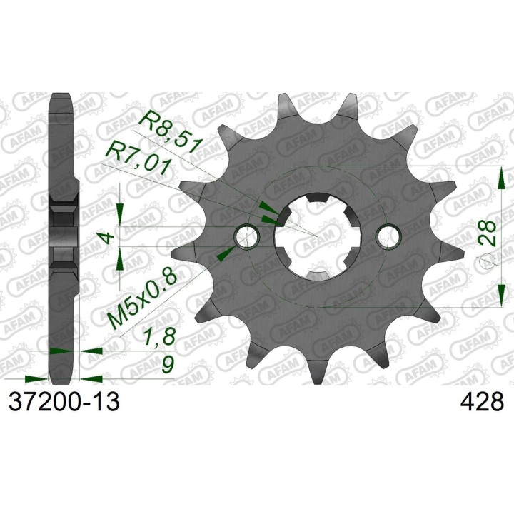 AFAM 2026/04 zębatka przednia 2223 13 aprilia 125 RS4 4 11-16 (JTF712.13) (łańc. 428)