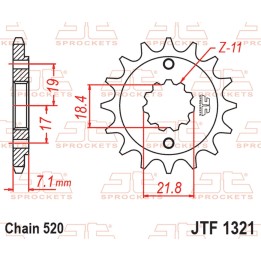JT zębatka przednia 2067 14 honda crf 250 '13-'21, crf 300 '21-'25, cbf 250 r '11-'19, cb 300 f / r '15-'25, cbr 300 r '14-'22,…