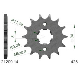 AFAM 2026/06 zębatka przednia 2053 14 yamaha tw 125 (łańc. 428) (JTF1559.14)