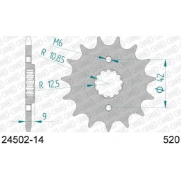 AFAM 2026/06 zębatka przednia 523 14 kawasaki el 250/252 '88-'03, klx 250 s '09-'15, klr 250/600 (-1) (łańc. 520) (JTF516.14)