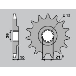 CHT zębatka przednia 521 15 kawasaki z 900, z 1000A (521-15) (JTF521.15)