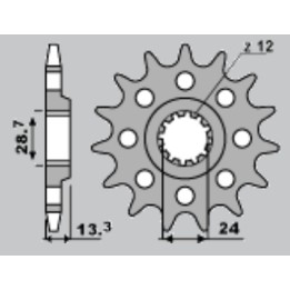 CHT zębatka przednia 522 15 kawasaki kz 1000/Z100J/GPZ 1100 (522-15) (JTF523.15)