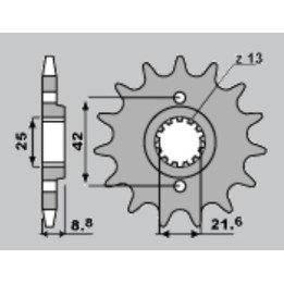 CHT zębatka przednia 523 14 kawasaki el 250 88-04