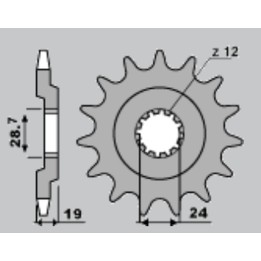 CHT zębatka przednia 524 15 kawasaki gpz 1100 (523-15)