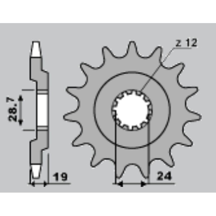 CHT zębatka przednia 524 15 kawasaki gpz 1100 (523-15)