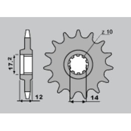 CHT zębatka przednia 553 12 gilera 50 91-96 (4052-12) (ŁAŃC.420)