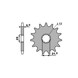 PBR zębatka przednia 565 13 18NC (łańc. 520)YFZ 450 '04-'13 (made in italy)