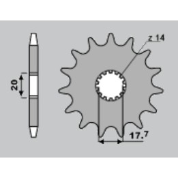 JR zębatka przednia 577 15 (55815JT) yamaha yz 80/85, dt 125R, tdr 125
