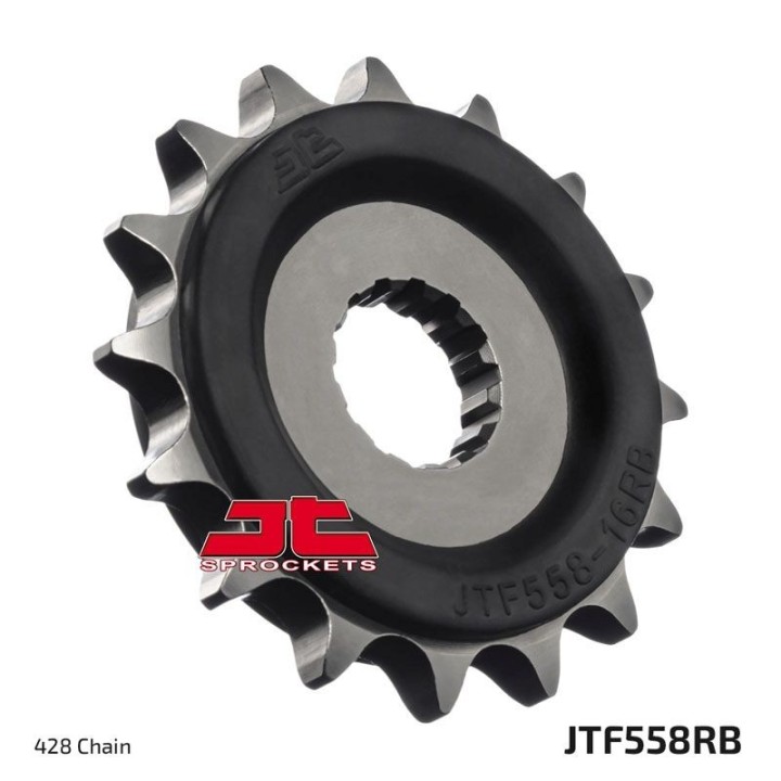 JT zębatka przednia z gumą 577 16 yamaha dt 125R '93-'06, kawasaki ninja 125 / z 125 '19 (57716JTRB) (łańc. 428)