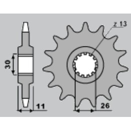 JR zębatka przednia 579 14 yamaha R1/FJ1200/XJR (JTF579.14)