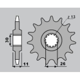CHT zębatka przednia 579 15 yamaha FZS1000 00-05, R1 98-03 (-1)