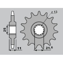 CHT zębatka przednia 580 17 (A4250580170) yamaha FZ6 '04-'10, R6 '99-'14 (łańcuch 530)