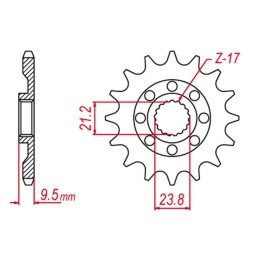 GROSSKOPF zębatka przednia 2133 15 suzuki rmz 450 '05-'07 (+1), rmz 450 '08-'12 (+2) (JTF1441.15)