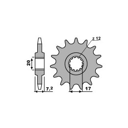 PBR zębatka przednia 600 13 18NC AM6 (łańc. 415) (made in italy)