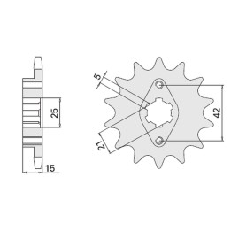 CHT zębatka przednia 7003 15 ducati pantah 350 500/650 81-82 (492-15)