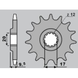 JR zębatka przednia 7005 12 ktm SX 65 '98-'15 (JTF1906.12)