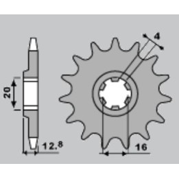 PBR zębatka przednia 801 13 tm 125 en '00-'05, tm 125 MX '00-'04, tm 80 '93-'01 (łańc. 520) (made in italy)