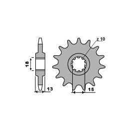 PBR zębatka przednia 155 13 18NC (łańc. 415)