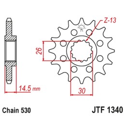 JT zębatka przednia 1340 18 honda cb 1100 sa / ex '14-'19, cb 1100 rs 17-'20 (JTF1340.18) (łańc. 530)
