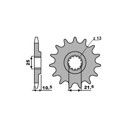 PBR zębatka przednia 2061 13 18NC kawasaki ksf 250 87-04, kef 300 95-03 (JTF1503.13) (+1) (łańc. 520) (made in italy)