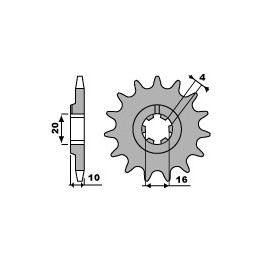 PBR zębatka przednia 2066 12 18NC husqvarna wre 125 SM 07-08 (łańc. 520) (made in italy)
