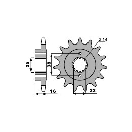 PBR zębatka przednia 2075 14 18NC ducati 748 strada 95-02 (-1) (łańc. 520) (made in italy)