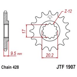JT zębatka przednia 2084 13 ktm SX 85 04-17 (208413JT) (łańc. 428)