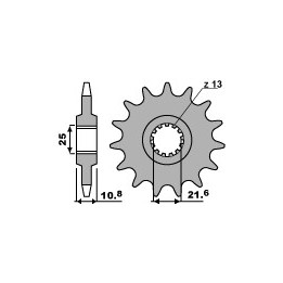 PBR zębatka przednia 2086 17 18NC tdm 850 (96-98) (łańc. 525) (214217) (made in italy)