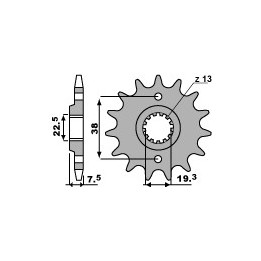PBR zębatka przednia 2116 13 18NC suzuki ltr 450 '06-'12, ltz 400 '03-'13, rmx 450 '10-'13, kawasaki kfx 400, hyosung te 450 (ł…