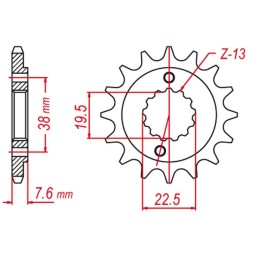 GROSSKOPF zębatka przednia 2116 15 suzuki ltr 450 '06-'10, ltz 400 '03-'12, rmx 450 '10-'13, kawasaki kfx 400 '03-'06, hyosung…