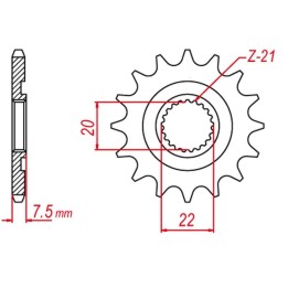 GROSSKOPF zębatka przednia 2120 13 honda cr 125R '04-'07 , crf 250R '04-'17, crf 250X '04-'17 (-1) (JTF1323.13)