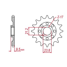 GROSSKOPF zębatka przednia 2133 15 suzuki rmz 450 '05-'12, rmx 450 '10-'19 (JTF1441.15)