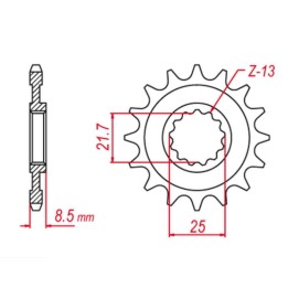 GROSSKOPF zębatka przednia 2137 16 kawasaki zx -r '02-'03, z 1000 '03-'06, ZX-10R '04-'20 (-1), ZX-10RR '17-'19 (-1), klv 1000…