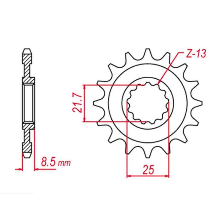 GROSSKOPF zębatka przednia 2137 16 kawasaki zx -r '02-'03, z 1000 '03-'06, ZX-10R '04-'20 (-1), ZX-10RR '17-'19 (-1), klv 1000…